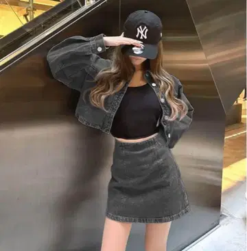다크 그레이 데님 셋업 S 사이즈