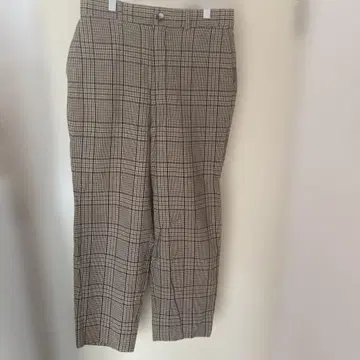 스티븐 앨런 체크 무늬 와이드 팬츠