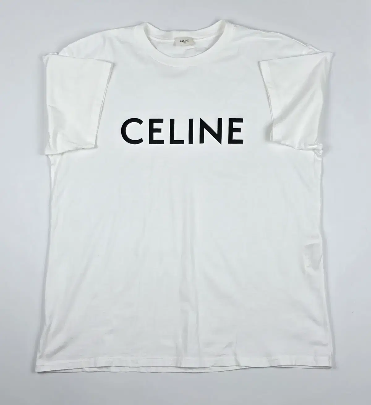 [L] 셀린느 코튼 저지 CELINE 스크린 프린트 루즈 티셔츠