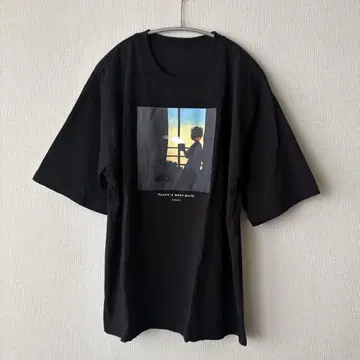 히가시 키요돔 키요 고양이 티셔츠 새벽 검정 남성용 블랙