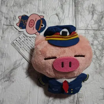 LINE 캐릭터 부타타 역장 마스코트 봉제 인형
