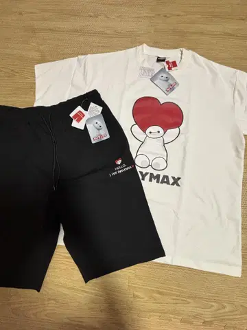 베이맥스 티셔츠 하프 팬츠 세트 M 사이즈