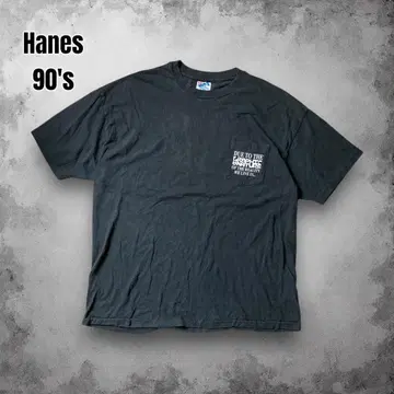 90s USA제 Hanes Beefy 빈티지 팀 티셔츠 흑먹색