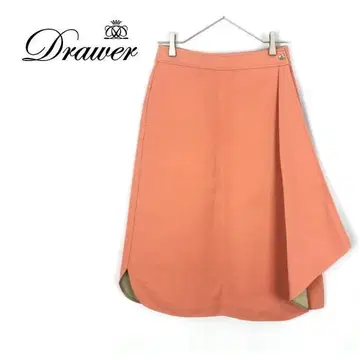 드로어 Drawer 랩 스커트 핑크 더블 페이스 비대칭