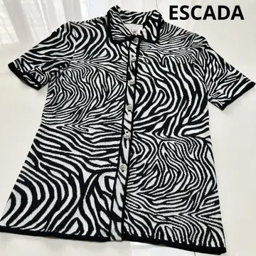 ESCADA (에스카다) 제브라 시마마 입체 버튼 가디건
