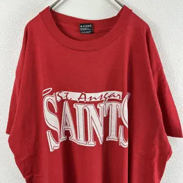 USA 구제 의류 90s saints 싱글 스티치 티셔츠 빈티지 빨간색