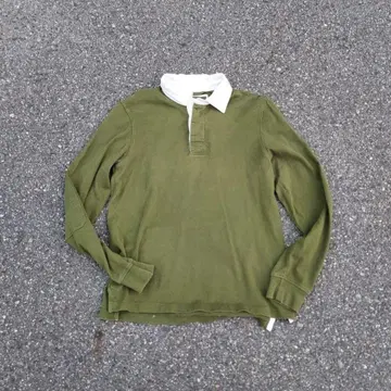 빈티지] 00s llbean 라거 셔츠 무지 그린 긴팔 피케 셔츠