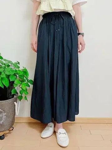 글로벌 워크 사라사라 릴랙스 와이드 플레어 팬츠