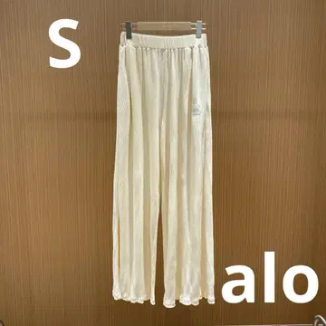 Alo Yoga 하이 웨스트 드레이프 와이드 팬츠 밀키 화이트 S