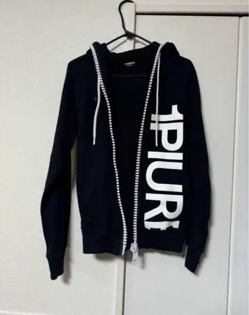 1PURE RELAX 블랙 후드티 풀 집업