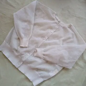 Bianco 시어 화이트 긴팔 가디건 F