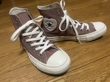 컨버스 핑크 핑크 브라운 하트 하이컷 23.5cm