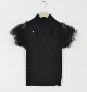 An MILLE 레이디 티셔츠 니트 블랙
