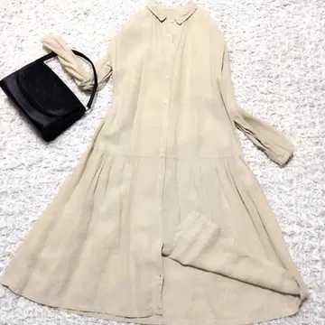 네스트로브 nest Robe 린넨 100% 개더 롱 원피스