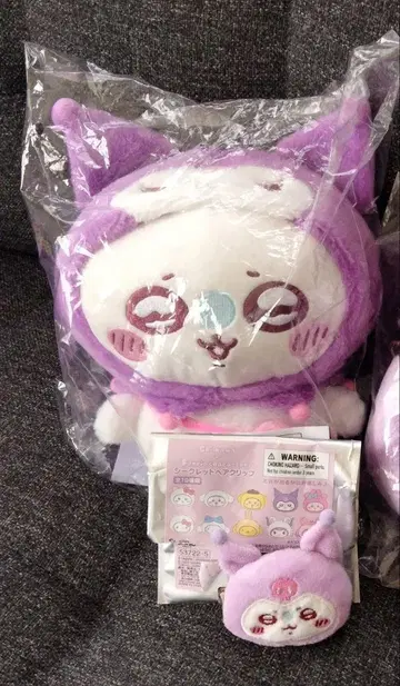 치이카와 (먼작귀) 산리오 봉제 인형 헤어 클립 모몽가 쿠로미