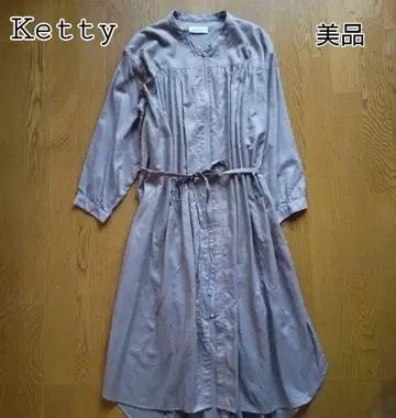Ketty 베이지 셔츠 원피스 긴팔 면100% 코튼 시어