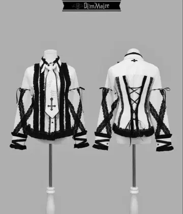 DimMoire 딤모어 Gothic 학원 블라우스 화이트 블랙