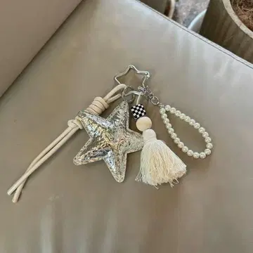 실버 별 모양 참 키링