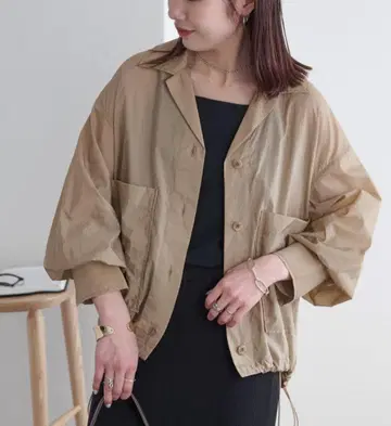 시어 오픈 카라 블루종