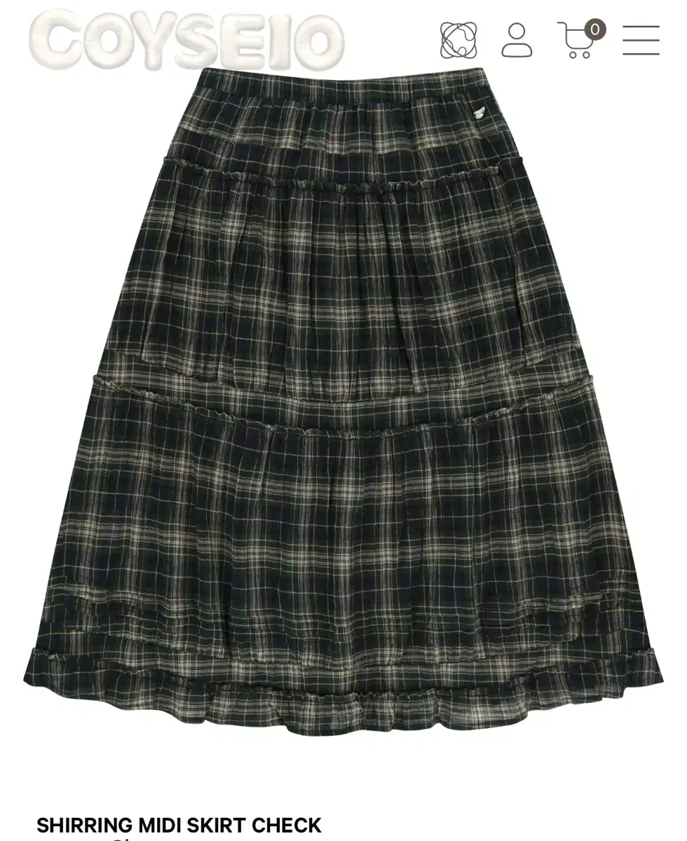 Coyseio shirring midi skirt check 2