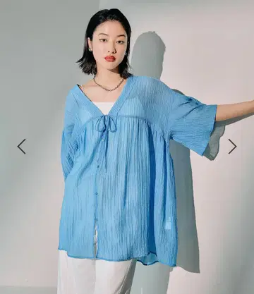 2way 개더 튜닉 원피스 SS/블루