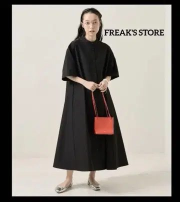 A 라인 실루엣 마오 칼라 플레어 셔츠 원피스 FREAK'S STORE