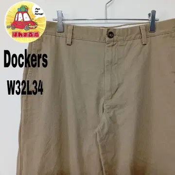 미국 구제 의류 Dockers 치노 팬츠 W32L34 노턱 베이지