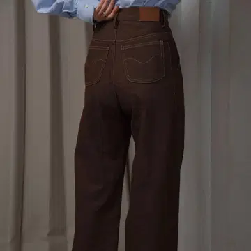 lawgy 뉘앙스 웨이브 패치 데님 러브지 브라운 택 포함 새상품