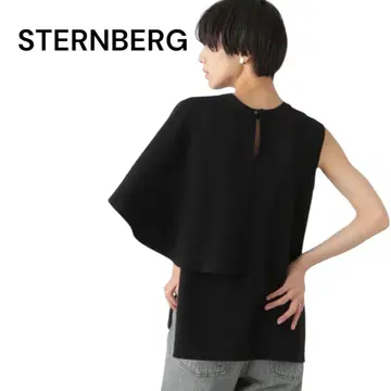 STERNBERG/더블 크로스 비대칭 슬리브리스 블랙 새상품