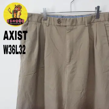 usa 구제 의류 AXIST 치노 팬츠 W36L32 투 턱 브라운
