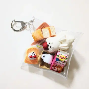 가챠 파우치 휘핑 강아지 PEACH TEA 식빵 미니어처