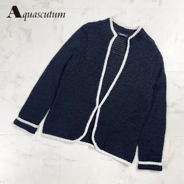 아쿠아 스큐텀 니트 가디건 파이핑 블랙 사이즈 7S*CD235