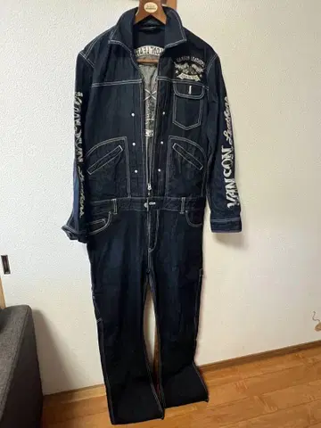 Vanson 다크 데님 오버롤 XXL