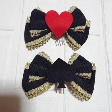 Angelic Pretty 카드놀이 리본 빗 블랙