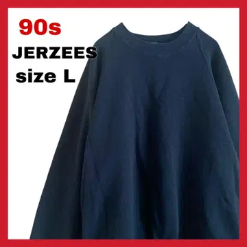 90s USA제 저지 래글런 스웨트 L 블랙 무지