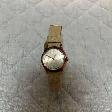 타이맥스 Timex 아날로그 시계 실버/베이지