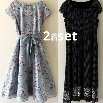 LAURA ASHLEY 로즈 패턴 & 도트 원피스 2종 세트