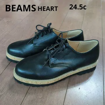 BEAMS HEART 통굽 매니쉬 레이스업 슈즈 24.5c 블랙