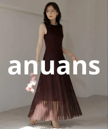 거의 미사용 anuans 슬리브리스 원피스 FREE 퍼플 여성용