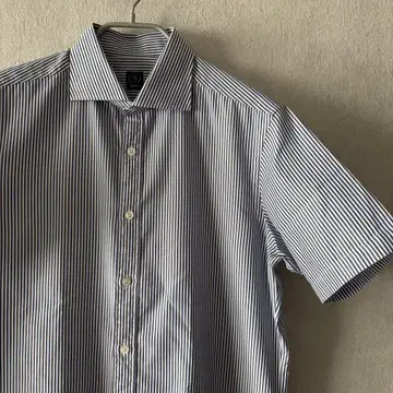 BEAMS F 빔즈 F 스트라이프 패턴 반팔 드레스 셔츠