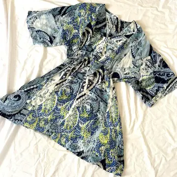 Desigual 원피스 튜닉 블루 계열 L 사이즈 에스닉 패턴 여름