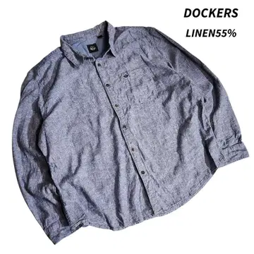 DOCKERS 린넨 55% 샴브레이 긴팔 셔츠 84564