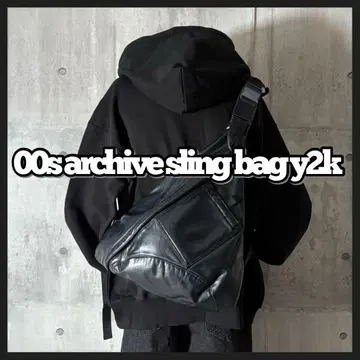 00s 아카이브 가죽 느낌 슬링 백 펑크 y2k opium
