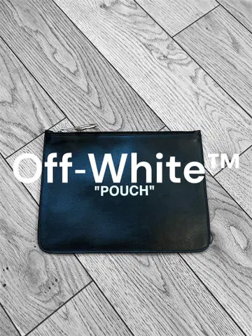 Off-White POUCH 블랙 가죽