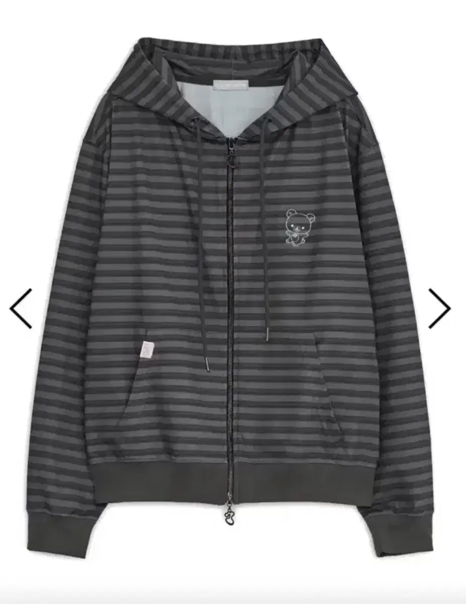 Hug Your Skin Korilakkuma Stripe Hoodie Zip-Up Set with Pin Buttons, Tag Attached