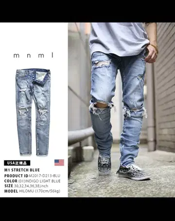 mnml M1 STRETCH BLUE 인디고 라이트 블루