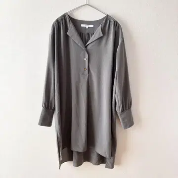 UNTITLED 언타이틀 롱 블라우스 튜닉 카키 세탁 가능