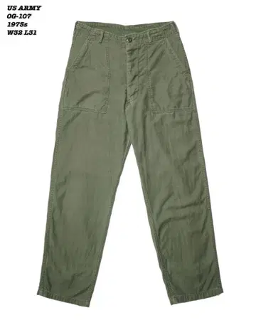 US ARMY OG-107 유틸리티 트라우저 1975s