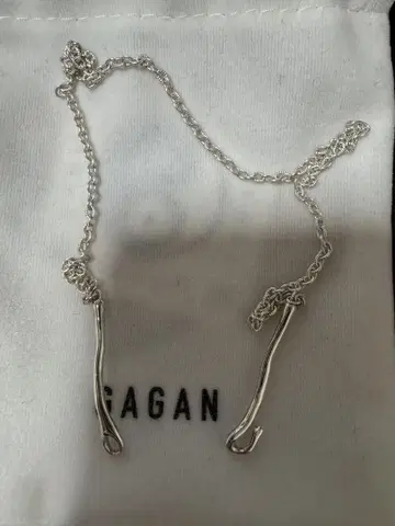 GAGAN 실버 후크형 목걸이 약 38cm