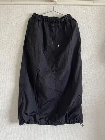 CITEN 나일론 롱 스커트 블랙